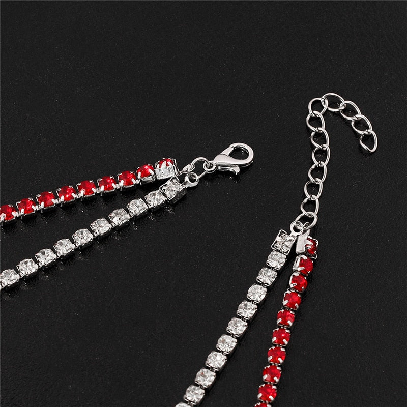 Boho Rhinestone Gold Silver Color Butterfly Pendant Necklace Female Shiny Crystal Clavicle Chain Jewelry Party Gift