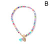 Boho Shell Necklace Bohemian Colorful Polymer Clay Seashell Pendant Necklace for Women Holiday Jewelry Beach Accessories