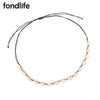 Boho Simple Gold-plated Shell Necklace Women Girl Zinc Alloy Chain OT Clasp Bohemian Holiday Summer Jewelry Surfer Accessories