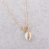 Boho Simple Gold-plated Shell Necklace Women Girl Zinc Alloy Chain OT Clasp Bohemian Holiday Summer Jewelry Surfer Accessories