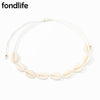 Boho Simple Gold-plated Shell Necklace Women Girl Zinc Alloy Chain OT Clasp Bohemian Holiday Summer Jewelry Surfer Accessories