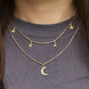 Boho Simple Moon Star Heart Pendant Necklace Women's Retro Sequin Coin Short Clavicle Necklaces Glamour Girl Lover Jewelry Gift