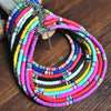 Boho Style Necklace Colorful Clay Beaded Choker Party Rainbow Polymer Clay Necklace Jewelry Gifts for Women Girls Adjustable