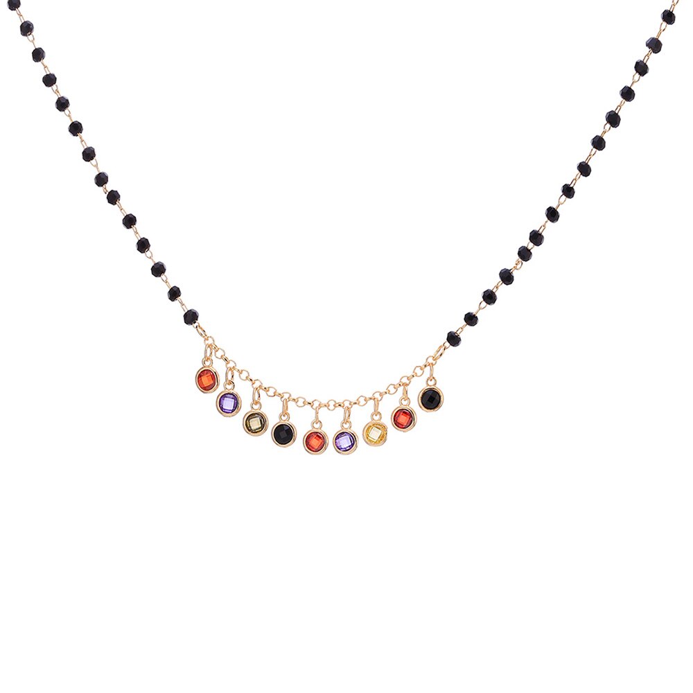 Boho Tassel Chokers Necklace for Women Exquisite Multi Colorful Crystal Trend Jewelry on The Neck 2022  Items