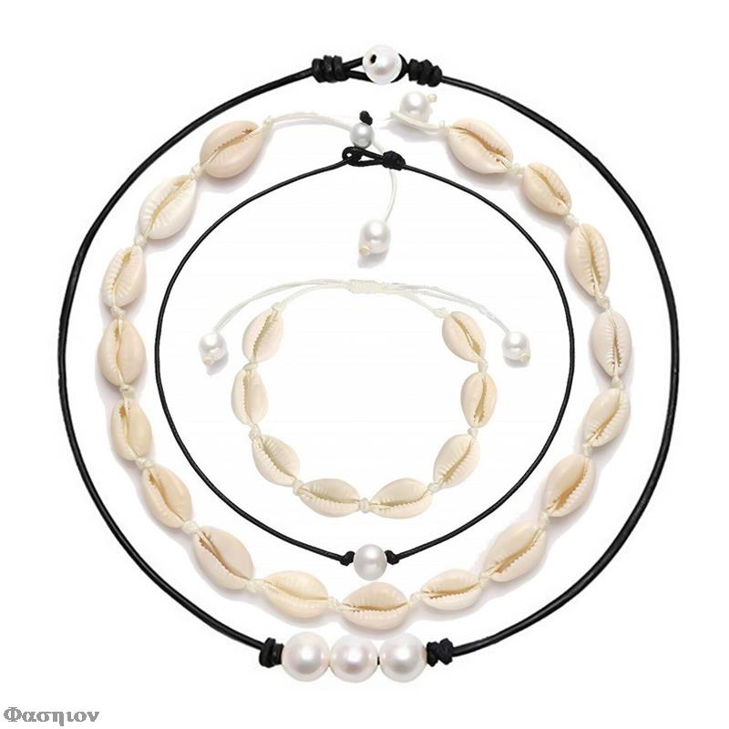 Boho Tropical Hawaiian Beach Puka Chips Shell Surfer Choker Necklace Jewelry Mens Womens Bright Moon Shell Necklace