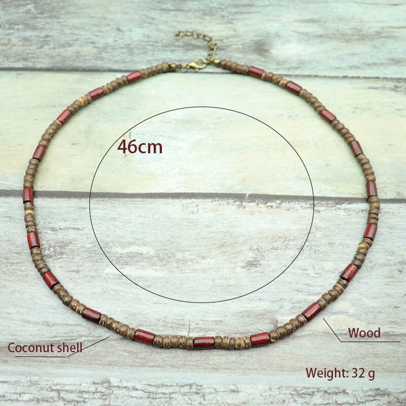 Boho Vintage Handmade Wooden Short Necklace Handmade Choker Neckless For Men Gothic Jewelry Collier Homme