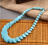 Boho Vintage Round Flat White Turquoises Beads Necklace Elegant Natural Stone Strand Choker Necklaces For Women Girls Gift