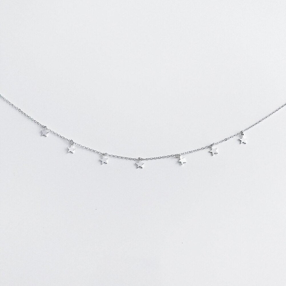 Boho Women Chocker Gold Silver Color Chain Star Choker Necklace Collana Kolye Bijoux Collares Mujer Gargantilha Collier Femme