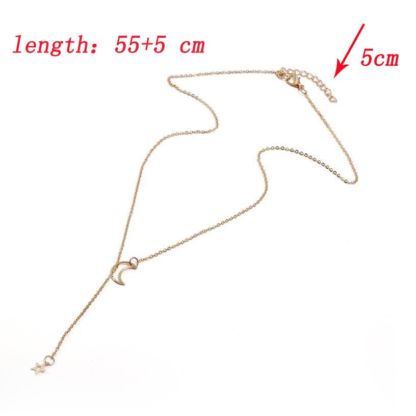 Boho Women Chocker Gold Silver Color Chain Star Choker Necklace Collana Kolye Bijoux Collares Mujer Gargantilha Collier Femme