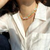 Boho Women Seeds Beaded Choker Imitation Pearl String Beads Necklace Sweet Charming Femme Party Casual Vacation Jewelry