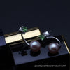 Boho fashion women's earrings,girl's best gift 925 sterling silver natural black pearl earrings