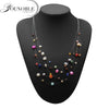 Boho natural pearl necklace women,wedding trendy multi layer statement colorful necklace gift