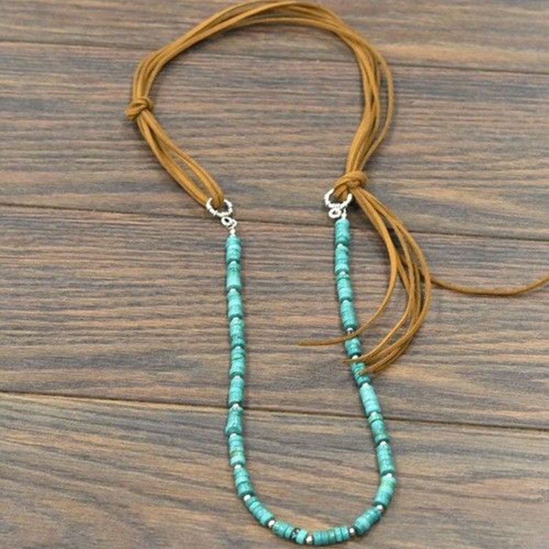 Boho style - Small feather charms with brown faux suede cord necklace that can be worn long or as a choker