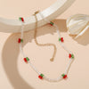 Bohoemian Transparent Beads Cherry Choker Necklaces For Women Girls Cute Short Resin Necklace Trendy Summer Jewelry