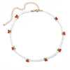 Bohoemian Transparent Beads Cherry Choker Necklaces For Women Girls Cute Short Resin Necklace Trendy Summer Jewelry