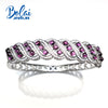 Bolaijewelry,100%Natural rhodolite gemstone Bangle 925 sterling silver fine jewelry design for women as anniversary wedding gift