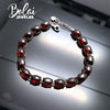 Bolaijewelry,Natural amethyst garnet opal labradorite gemstone Bracelet 925 sterling silver rose color fine jewelry for women