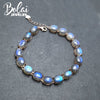 Bolaijewelry,Natural amethyst garnet opal labradorite gemstone Bracelet 925 sterling silver rose color fine jewelry for women