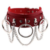Bondage Jewelry Black PU Leather Round Choker Necklace Collares Goth Punk Silver Color Chain Necklaces Collar Women Chockers