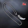 Bone Necklace Men's Stainless Steel Necklace Tibetan Amulet Fangs Real Natural Tooth Vintage Silver Wolf Tooth Charm Pendant