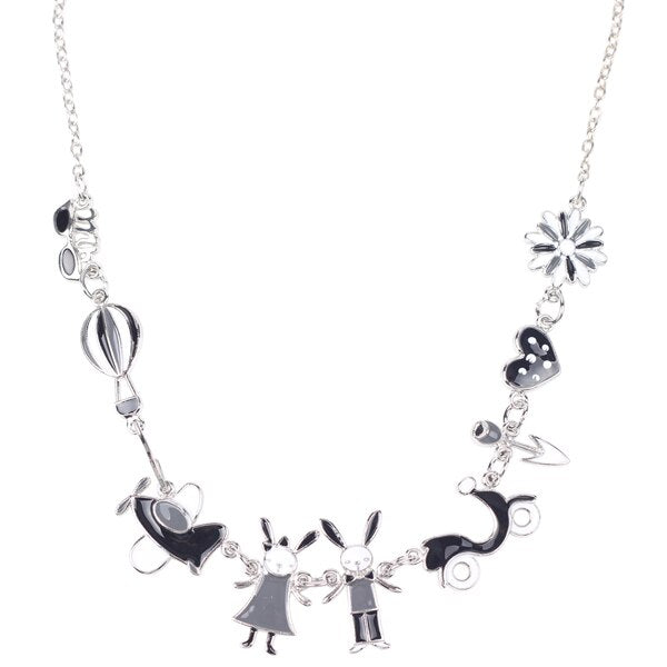 Bonsny Maxi Alloy Rabbit PLANE  Necklace Chain Enamel Jewelry Colorful Pendant 2021 Jewelry For Women Statement