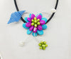 Bosnian, Style, Women's Semi Precious Stones Flower Necklace 19"