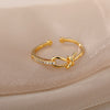 Bow Rings For Women Cubic Zirconia Couple Ring  Female Wedding Band Engagement Stainless Steel Jewelry anillos mujer
