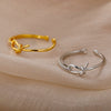 Bow Rings For Women Cubic Zirconia Couple Ring  Female Wedding Band Engagement Stainless Steel Jewelry anillos mujer