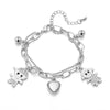 Boy Girl Heart Charms Bracelet Bangle For Women Gold Silvery Multi link Chain Bracelet Jewelry 2022 Lovely Friend Christmas Gift