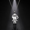 Boy Hippop Punk Necklace Kid Child Baseball Cap Gold Color Stainless Steel Chain Choker Pendant Gift For Woman Man Jewelry