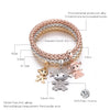 Boy and Girl Charm Zircon Bracelet Elastic Chain Pendant  Bracelet For Women Friendship Couples Gift Adjustable Jewelry 3Pcs/Set
