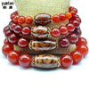 Bracelet Charms New Trendy Bracelete Women Men Fine Jewlery Agate Dzi Natural Red Ruby 925 Sterling Bracelets Red Agate Beads