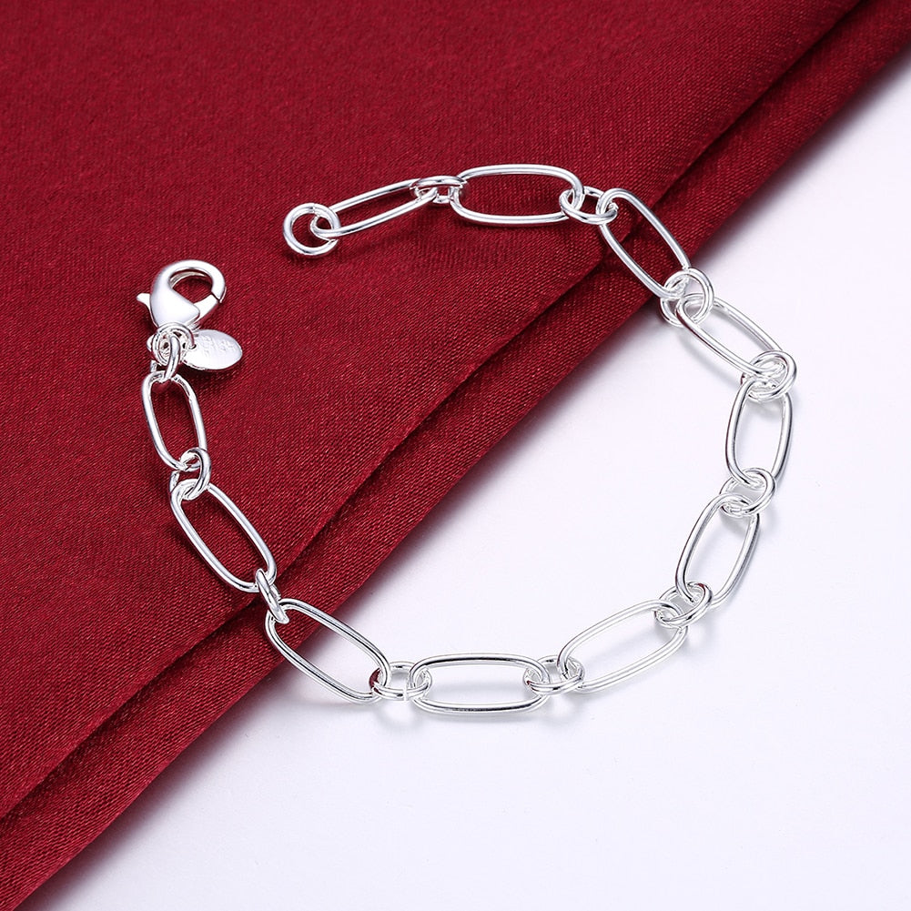 Bracelet For Women Chain 925 Stamp Silver Color Wedding Gift Party  Jewelry 2022 Jewelry Christmas Gifts GaaBou