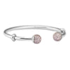 Bracelet Sterling-Silver-Jewelry PINK Sparkling Open BangleS& Bracelets for Women Jewelry Pulseira Masculina Feminina Silver 925