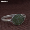 Bracelets & Bangles 925 Sterling Silver Chinese Bamboo Jade Bangle Openable Vintage Design Gemstone Cuff Bracelets