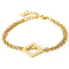 Bracelets & Bangles for womens Multilayer Charm simple hollow Geometric rhombus bracelets 2020 Jewelry gift for Girlfriend