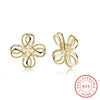 Braided Design 100% 925 Sterling Silver Stud Earrings Metallic Earrings For Women Ladies Party Ethnic Jewelry (Lam Hub Fong)