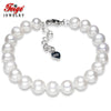 Brand Pearl Bracelet for Mother's D Gift 8-9mm White Natural Pearls Strand Bracelets Fine Jewelry By FEIGE