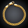 Brand Gold Color Bracelets Trendy 20CM 6MM Cuban Link Hand Chain Bracelet Bileklik Pulseras Men Jewelry Bijoux Male Gift