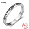 Brand Jewelry 100% 925 Silver Ring LOVE Engagement Ring You Make Me Happy When Skies Are Grey
