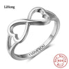 Brand Jewelry 100% 925 Silver Ring Love Love Silver Ring Woman Charm Jewelry