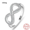 Brand Jewelry 100%925 Sterling Silver Ring Double Love Micro-Inl Ring Woman Charm Jewelry