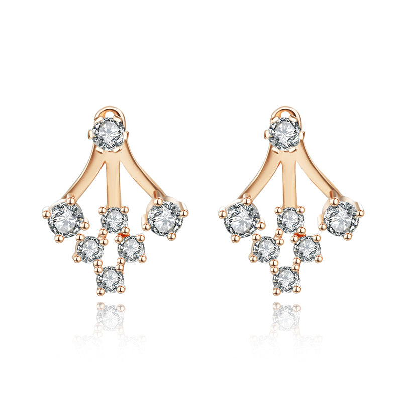 Brand Luxury 925 Sterling Silver Tree Of Life Crystal Stud Earrings For Women Jewelry Wishing Tree Party Wedding Accessories