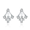 Brand Luxury 925 Sterling Silver Tree Of Life Crystal Stud Earrings For Women Jewelry Wishing Tree Party Wedding Accessories