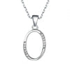 Brand New 26 Letters Necklace Pendant Real 925 Sterling Silver Inl AAAAA Cubic Zircon Charm Ladies Necklace Pendant No Chain