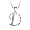 Brand New 26 Letters Necklace Pendant Real 925 Sterling Silver Inl AAAAA Cubic Zircon Charm Ladies Necklace Pendant No Chain