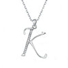 Brand New 26 Letters Necklace Pendant Real 925 Sterling Silver Inl AAAAA Cubic Zircon Charm Ladies Necklace Pendant No Chain