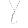 Brand New 26 Letters Necklace Pendant Real 925 Sterling Silver Inl AAAAA Cubic Zircon Charm Ladies Necklace Pendant No Chain