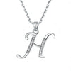 Brand New 26 Letters Necklace Pendant Real 925 Sterling Silver Inl AAAAA Cubic Zircon Charm Ladies Necklace Pendant No Chain