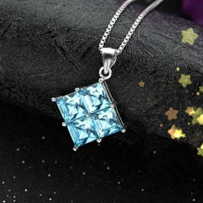 Brand New 925 sterling silver jewelry Sparkling Crystal Pendant Necklaces Pure Silver 925 Jewelry Luxcy Valentine's D Gifts